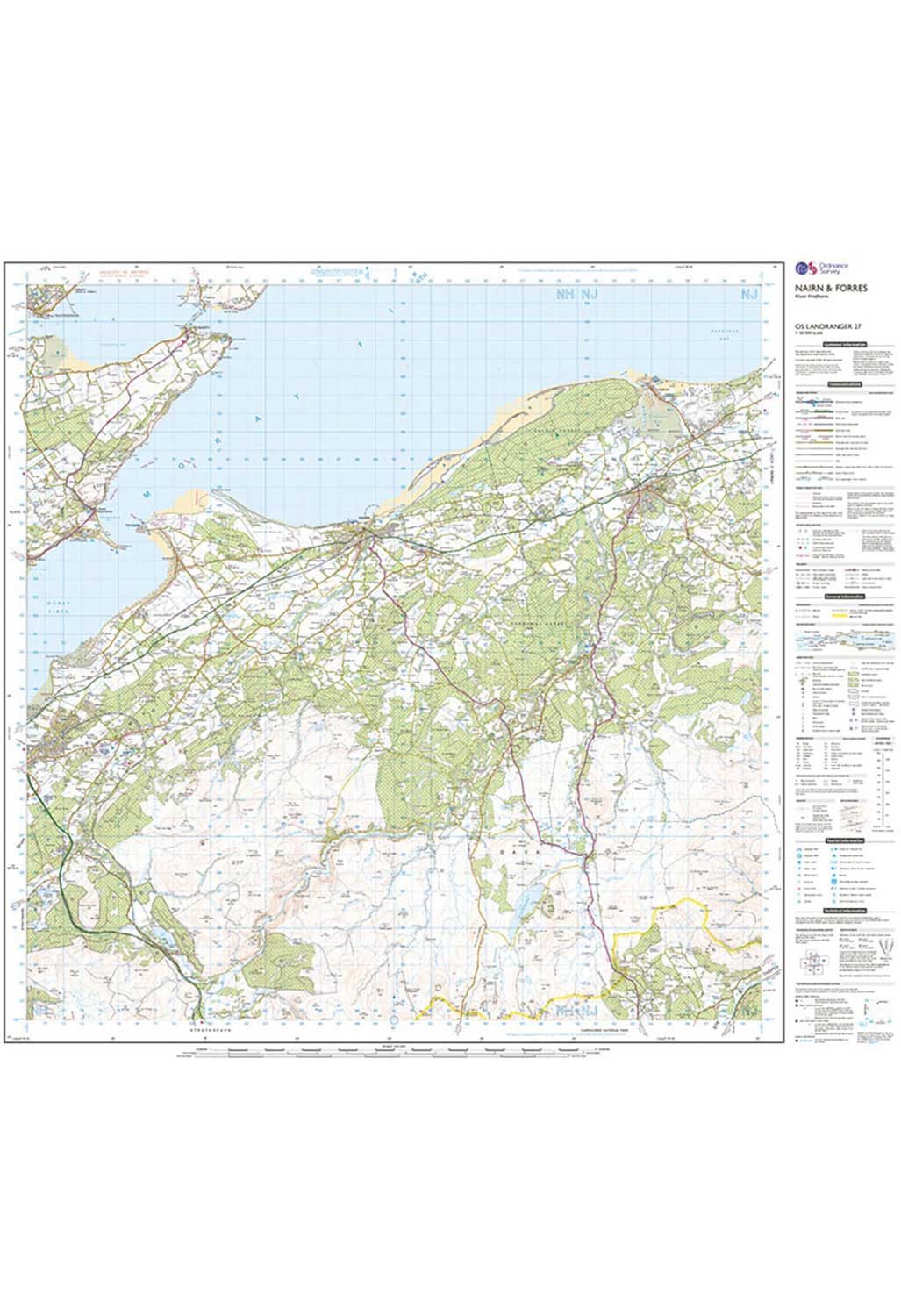 Ordnance Survey Nairn & Forres, River Findhorn - Landranger 27 Map