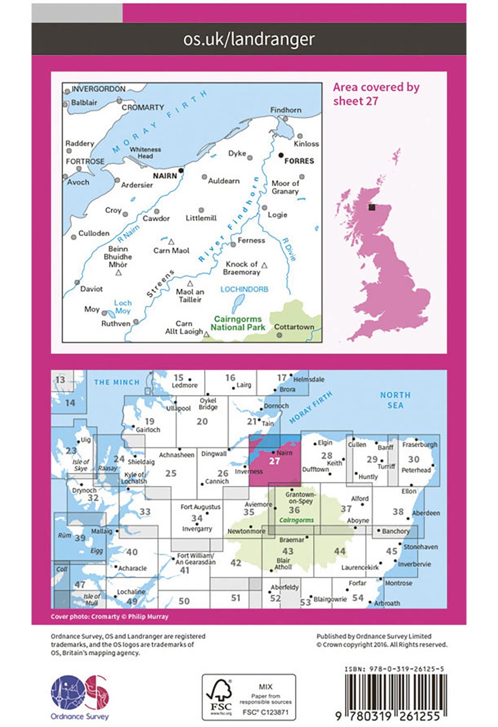 Ordnance Survey Nairn & Forres, River Findhorn - Landranger 27 Map