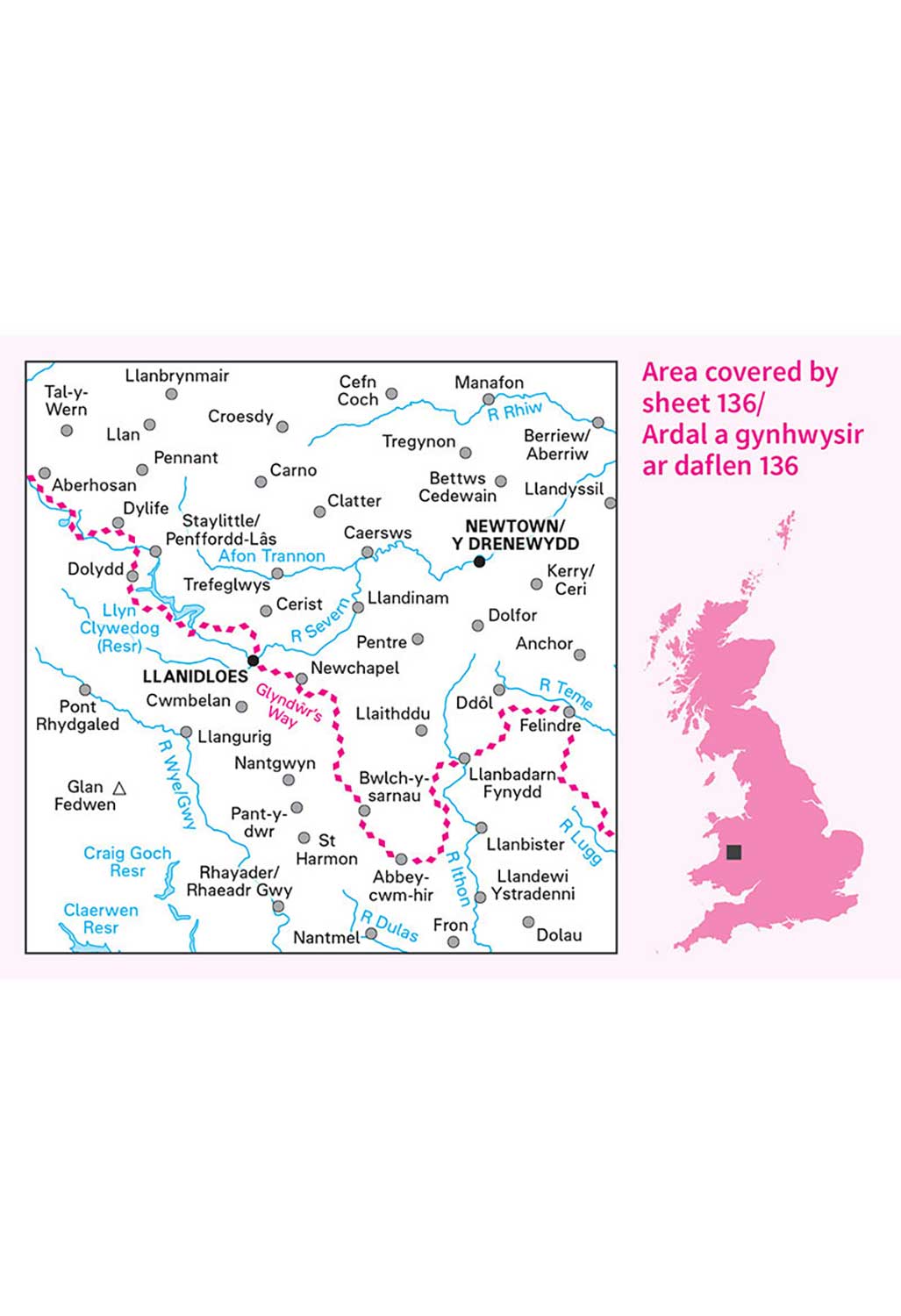 Ordnance Survey Newtown & Llanidloes - Landranger 136 Map – Outsiders ...