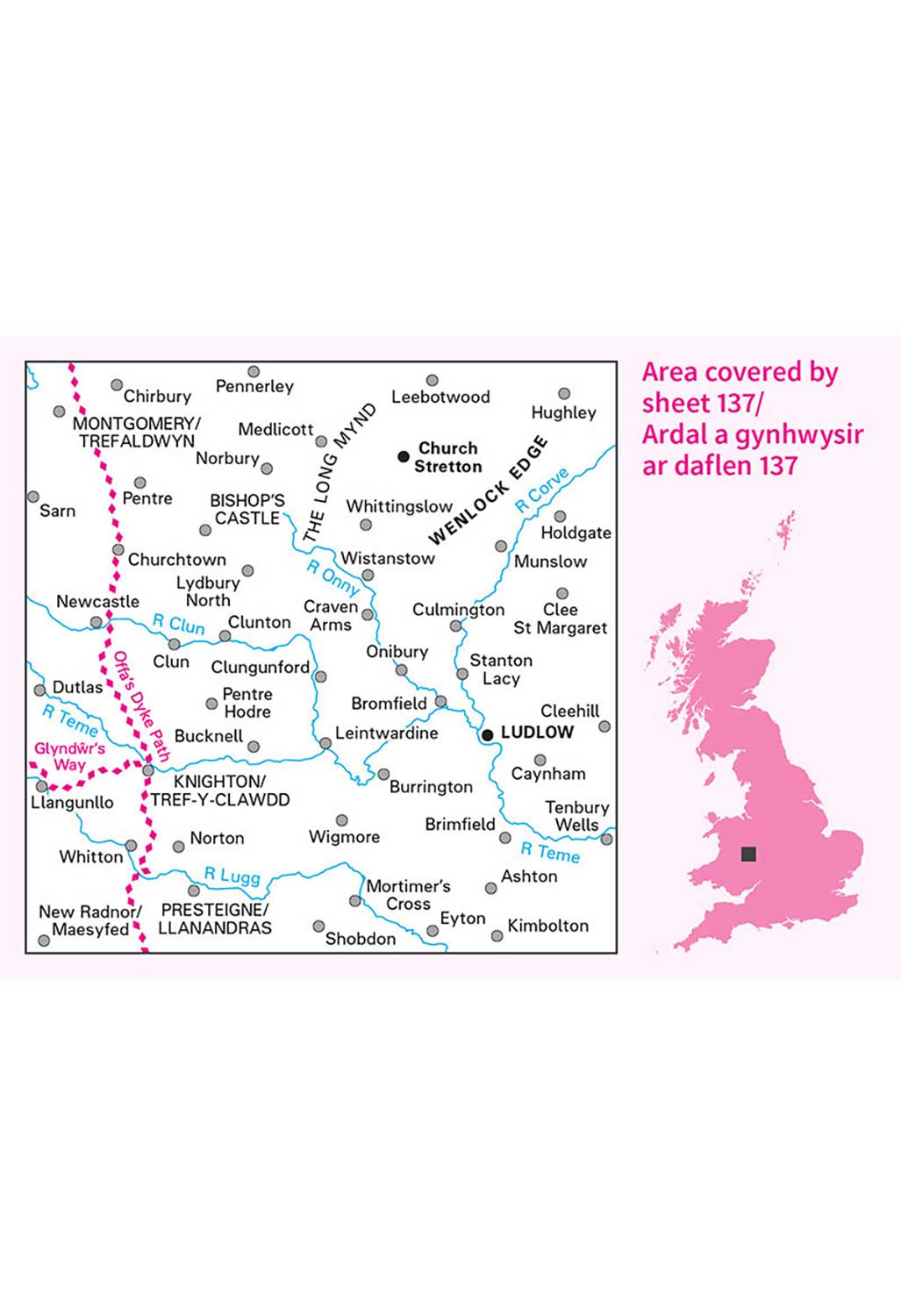 Ordnance Survey Ludlow, Church Stretton & Wenlock Edge - Landranger 137 ...