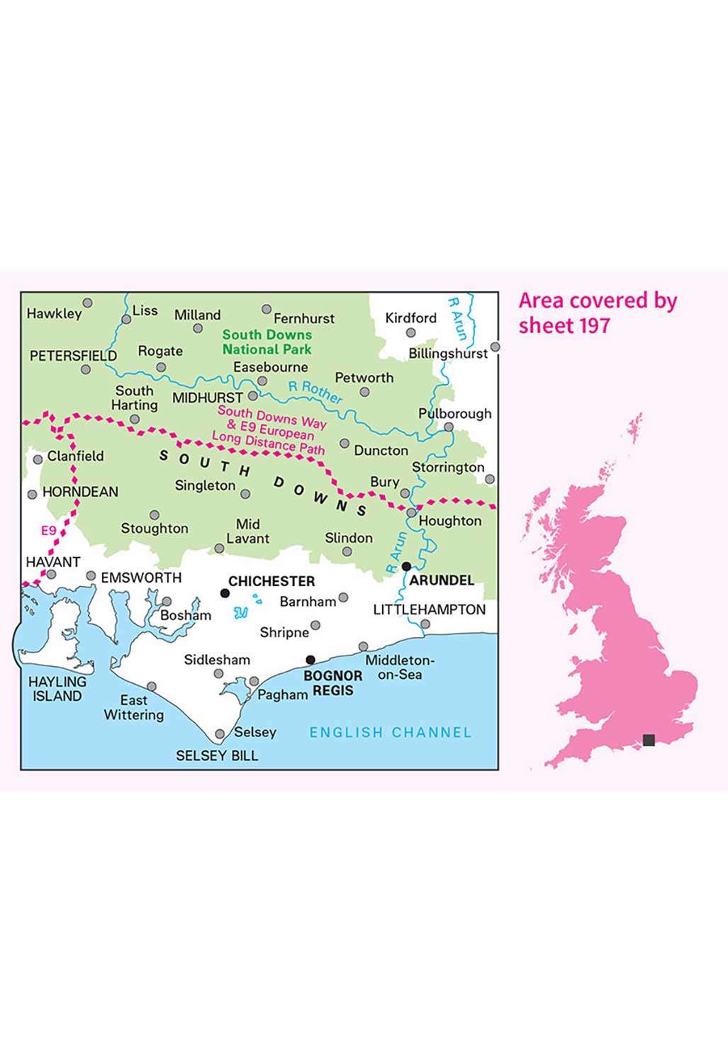 Ordnance Survey Chichester & The South Downs - Landranger 197 Map