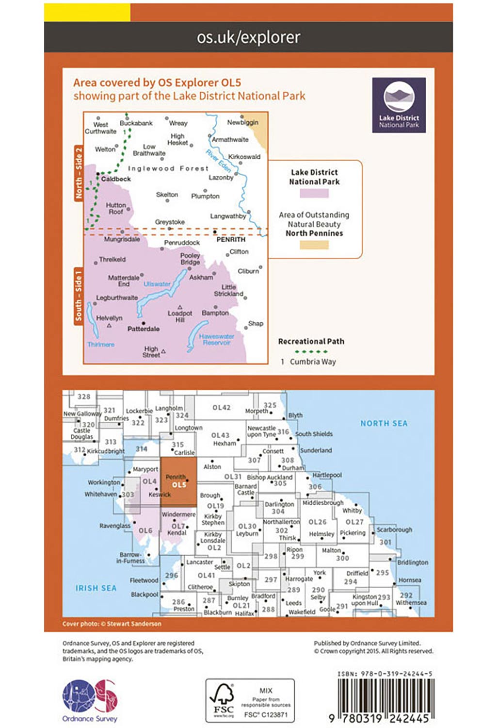 Ordnance Survey The English Lakes - North Eastern Area - OS Explorer OL5 Map