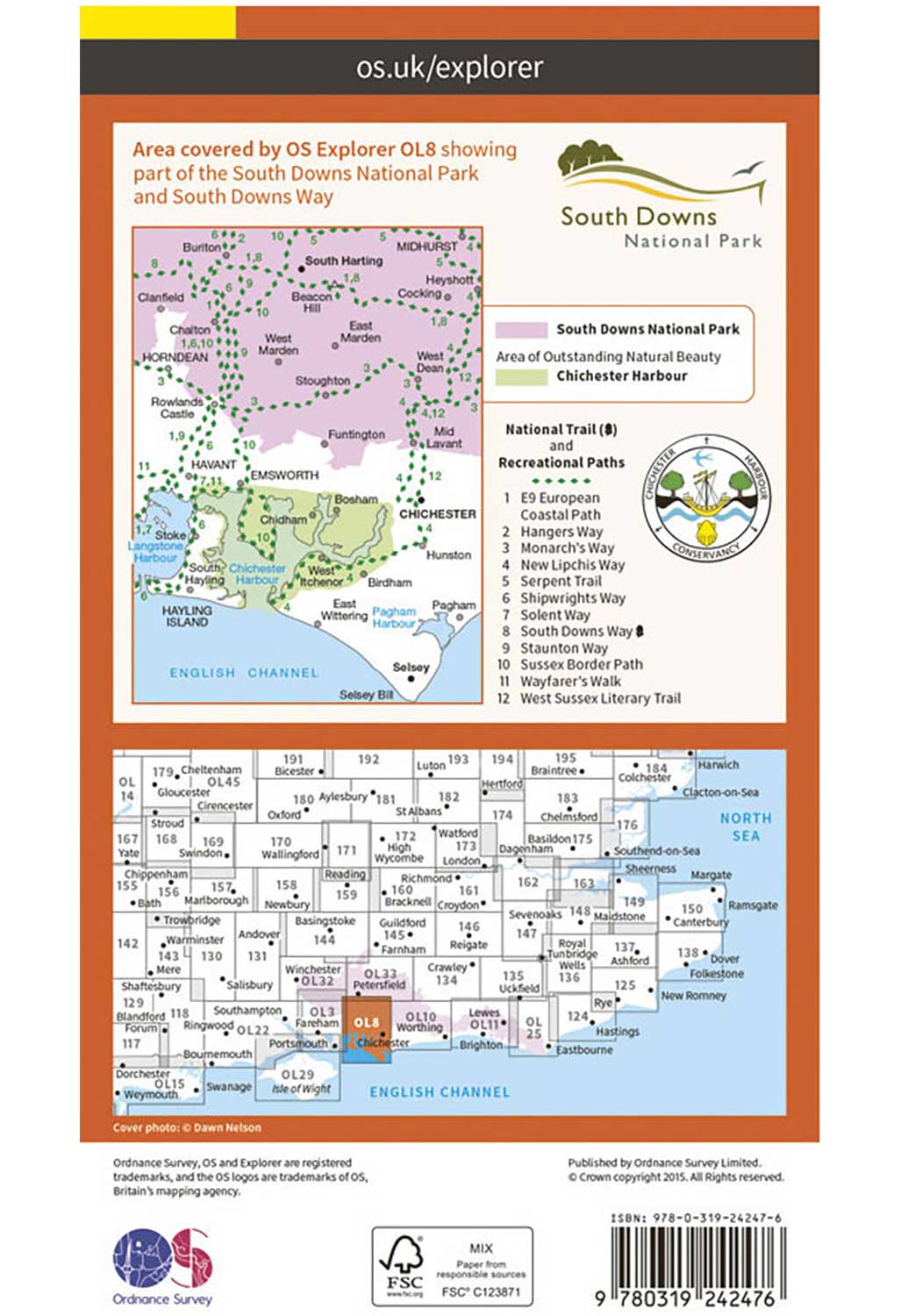 Ordnance Survey Chichester, South Harting & Selsey - OS Explorer OL8 Map