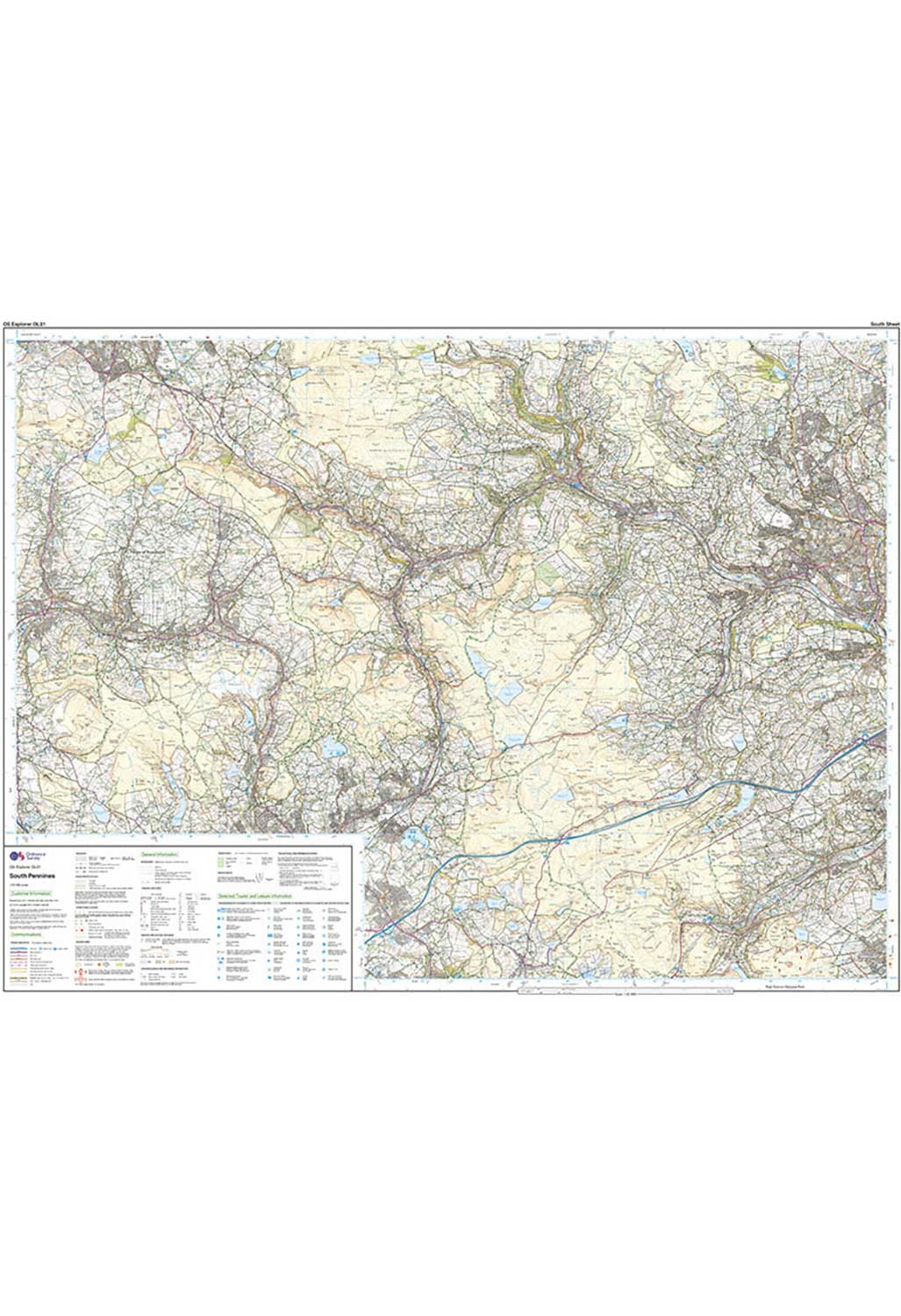 Ordnance Survey South Pennines - OS Explorer OL21 Map