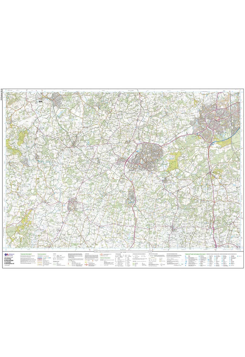 Ordnance Survey Crawley & Horsham - OS Explorer OL34 Map