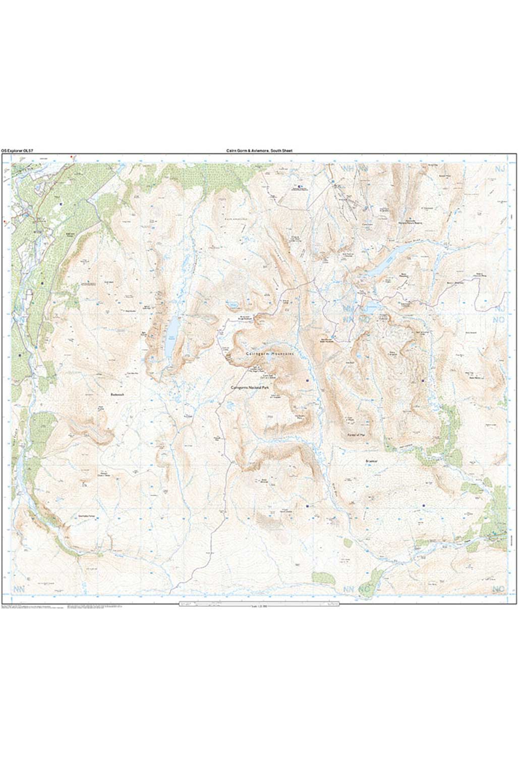 Ordnance Survey Cairn Gorm & Aviemore - OS Explorer OL57 Map