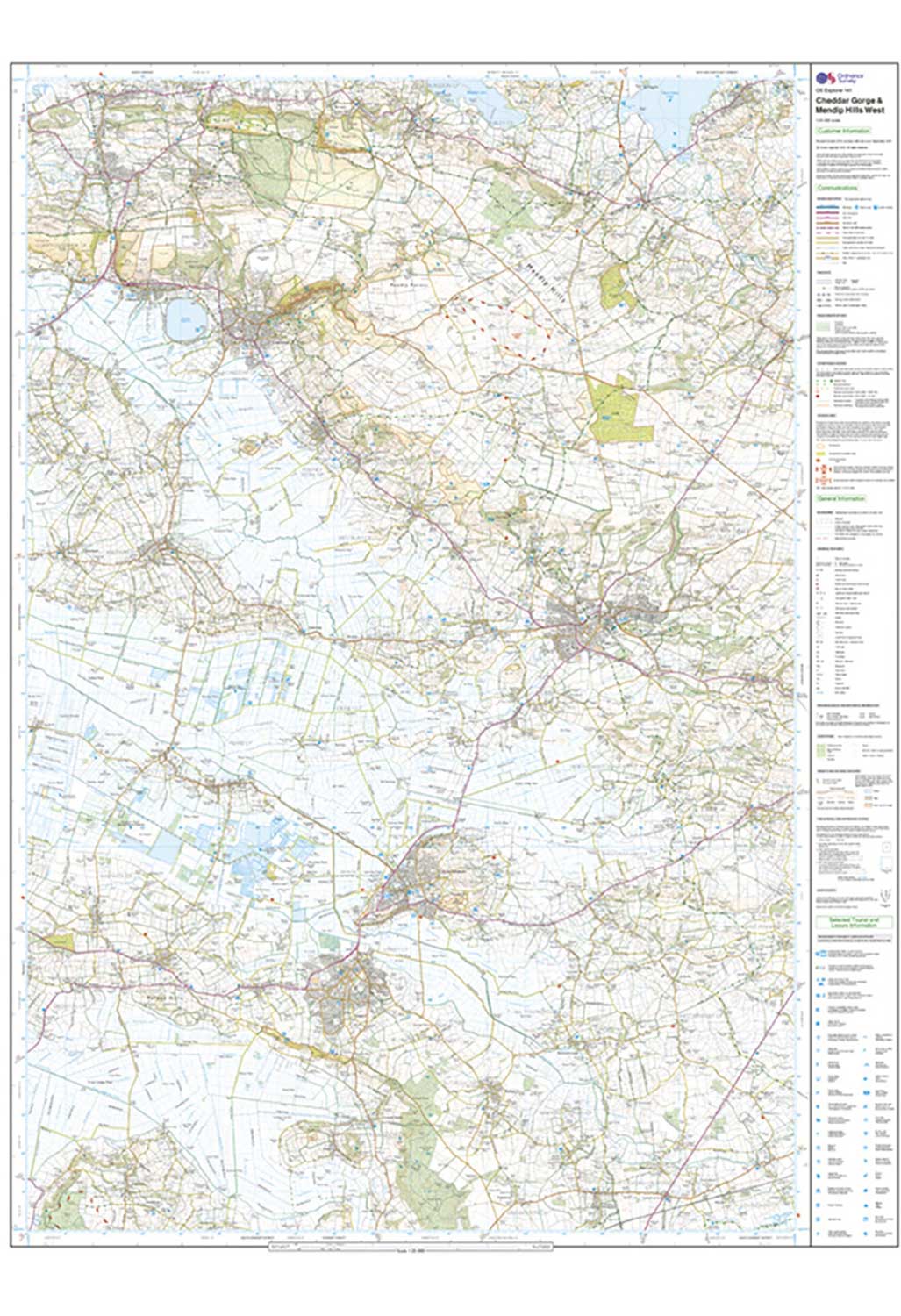 Ordnance Survey Cheddar Gorge & Mendip Hills West - OS Explorer 141 Map