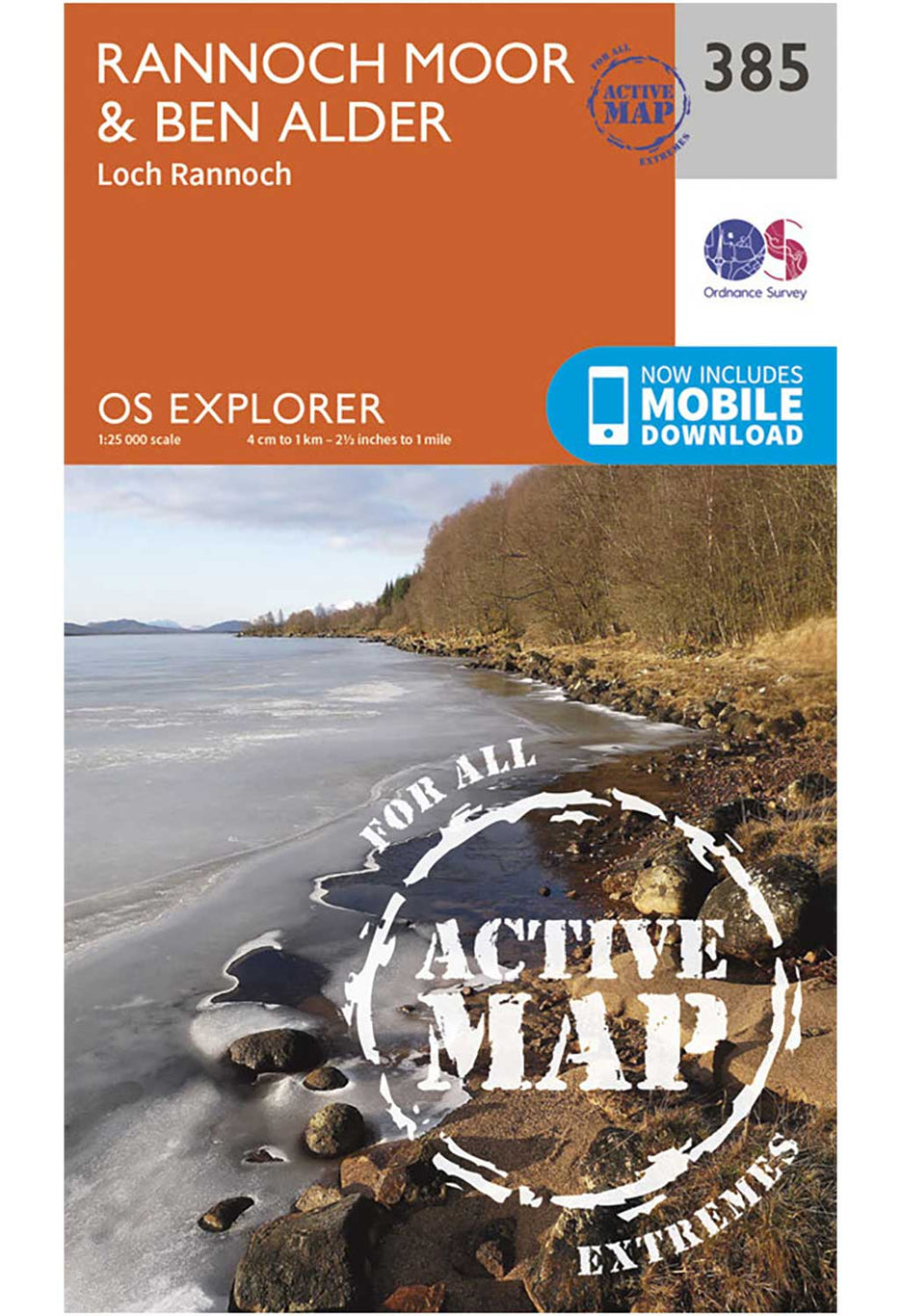 Ordnance Survey Rannoch Moor & Ben Alder - OS Explorer Active 385 Map 0