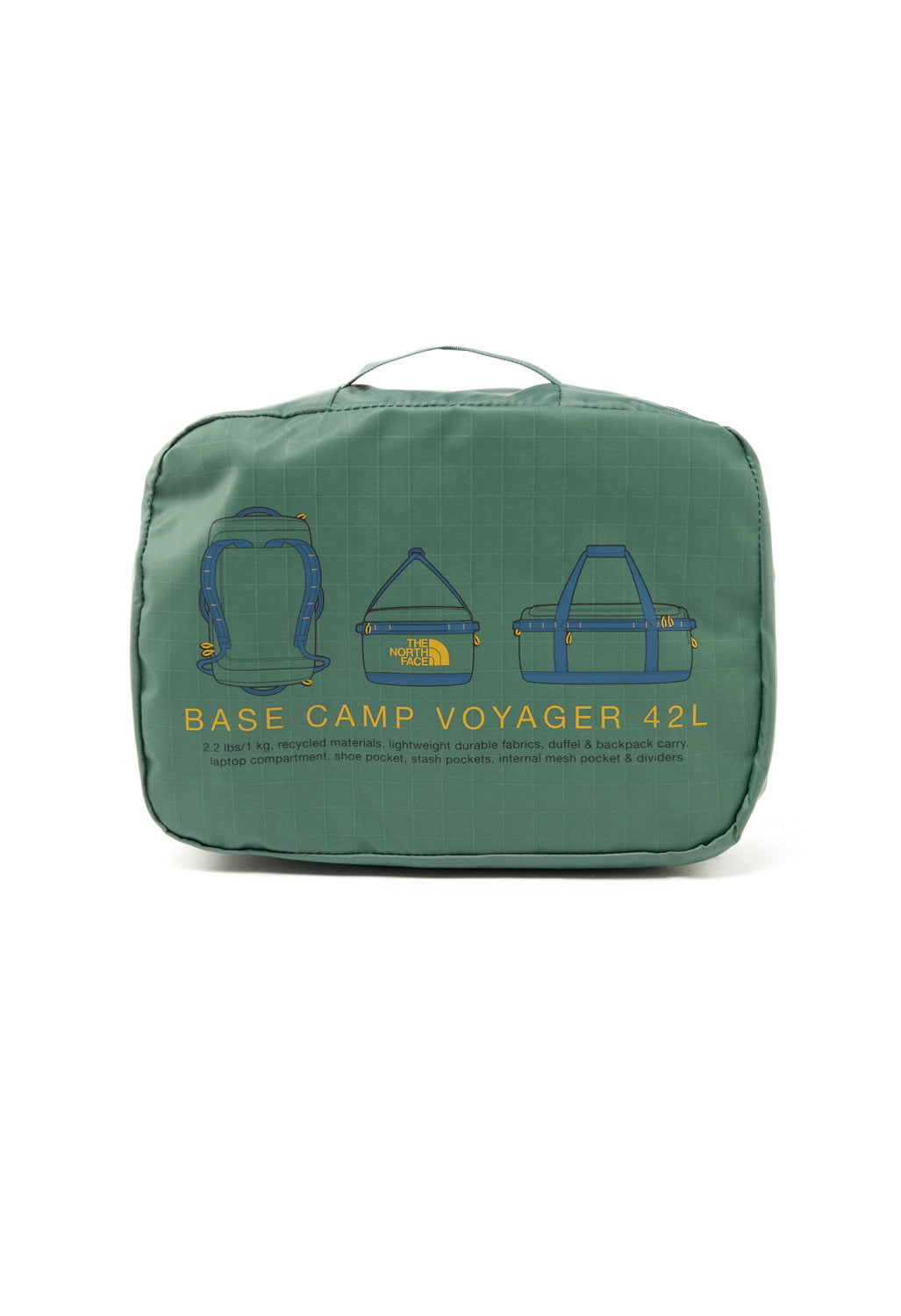 The North Face Base Camp Voyager Duffel 42L - Duck Green / Shady Blue