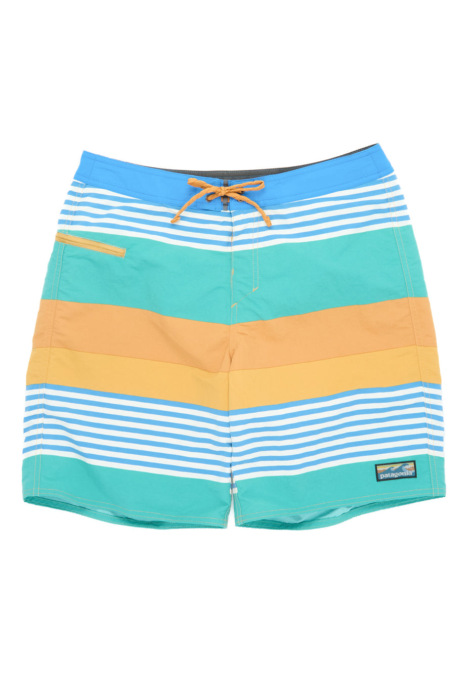 Patagonia Men's Wavefarer Boardshorts - 19 in. - Fitz Stripe: Pufferfish Gold