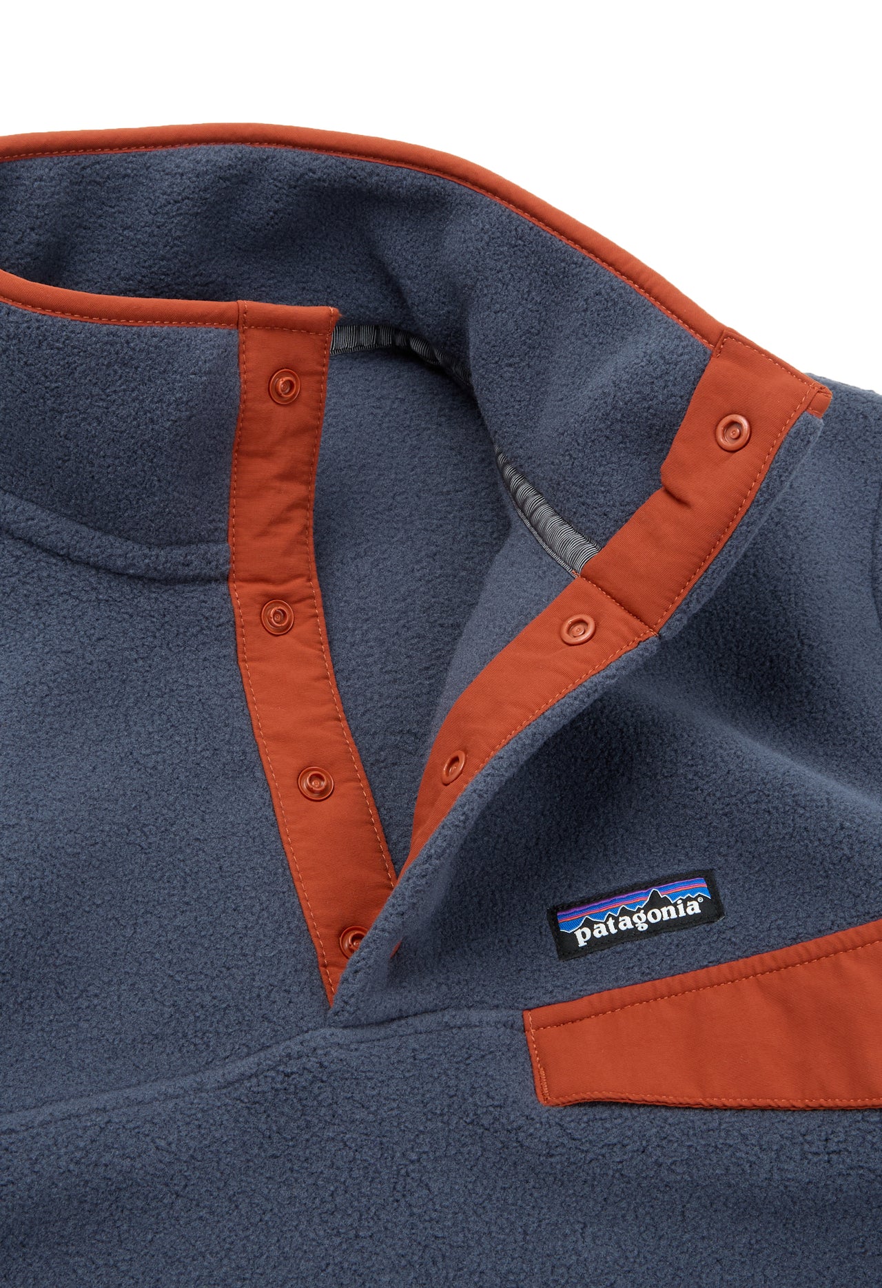 Patagonia Men's Lightweight Synchilla Snap-T Pullover - Smolder Blue w/Burnished Red