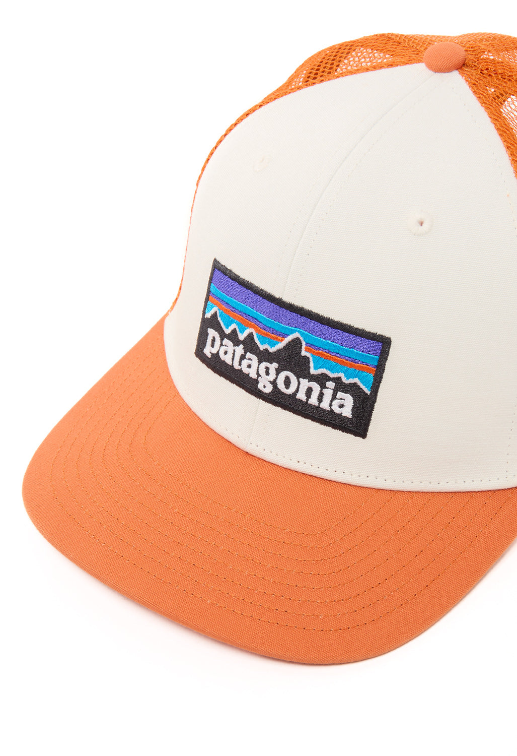 Patagonia P-6 Logo Trucker Hat - White / Redtail Rust