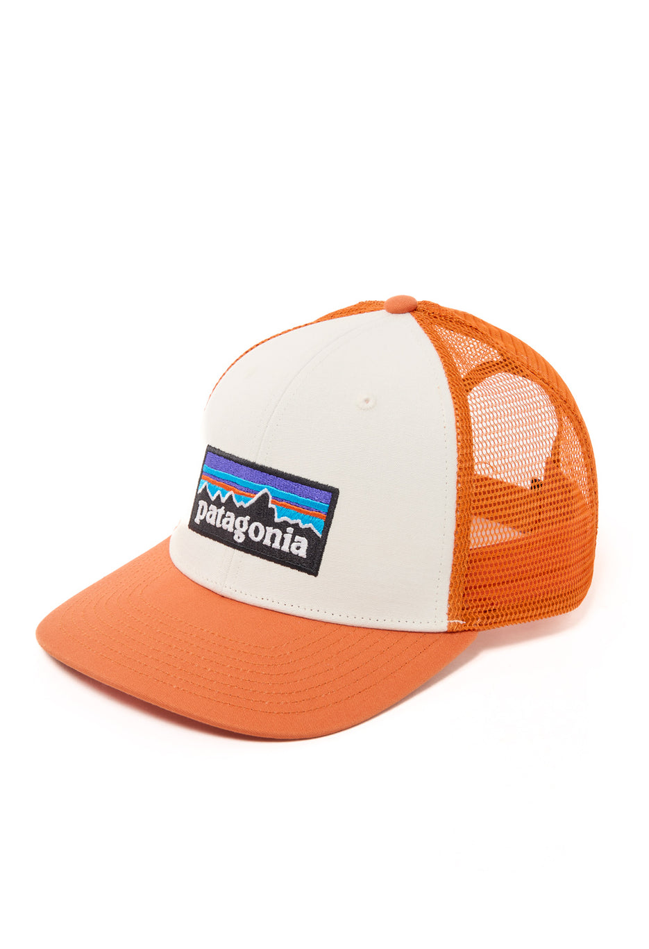 Patagonia P-6 Logo Trucker Hat - White / Redtail Rust