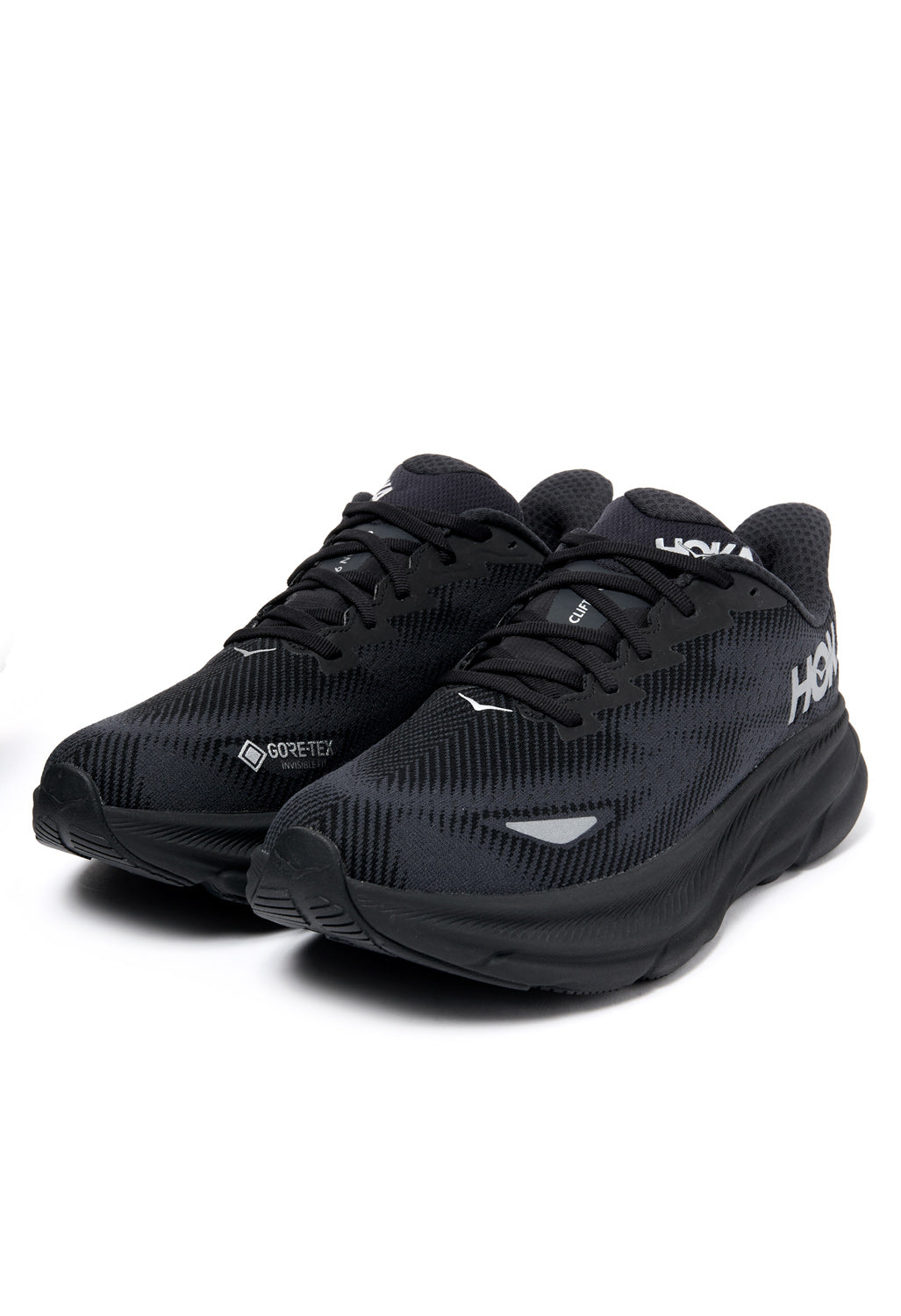 Hoka Men's Clifton 9 GORE-TEX Trainers - Black / Black