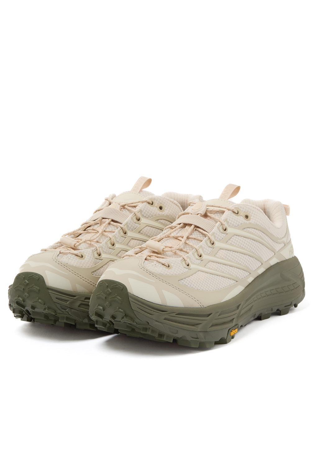 Hoka Mafate Three2 Trainers - Oat Milk / Eucalyptus