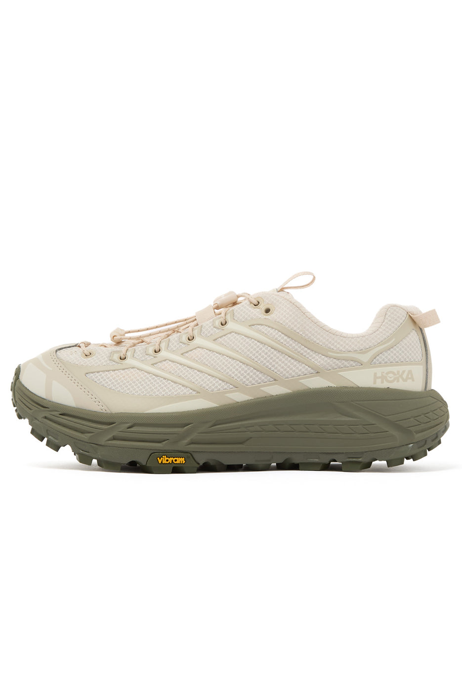 Hoka Mafate Three2 Trainers - Oat Milk / Eucalyptus