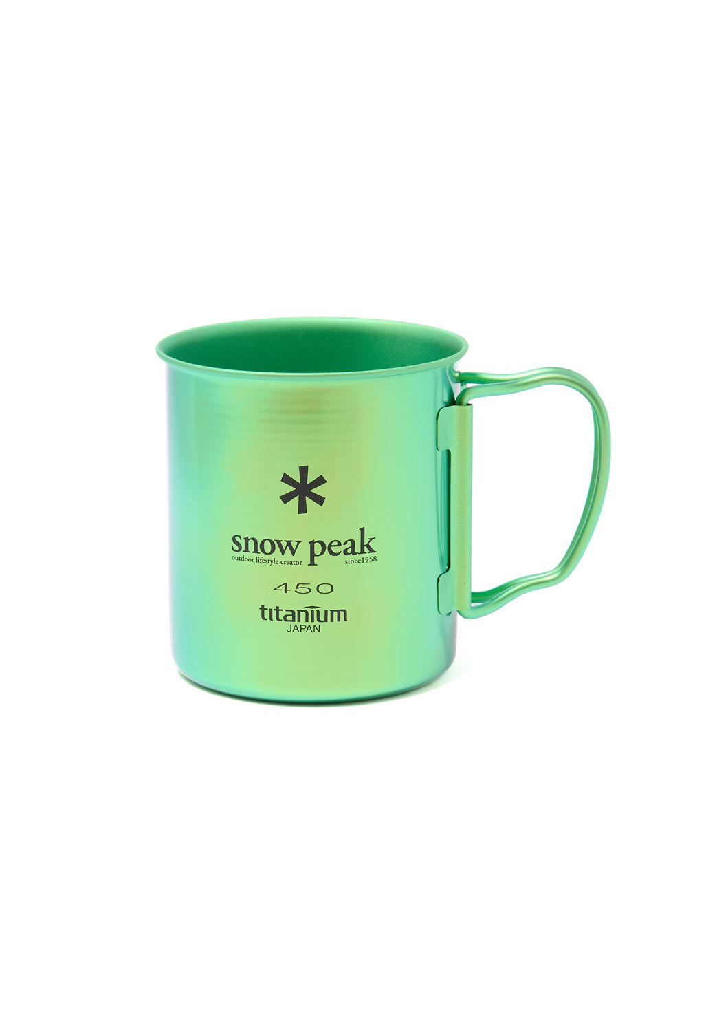 Snow Peak Titanium Colour Single Wall Cup 450ml - Green