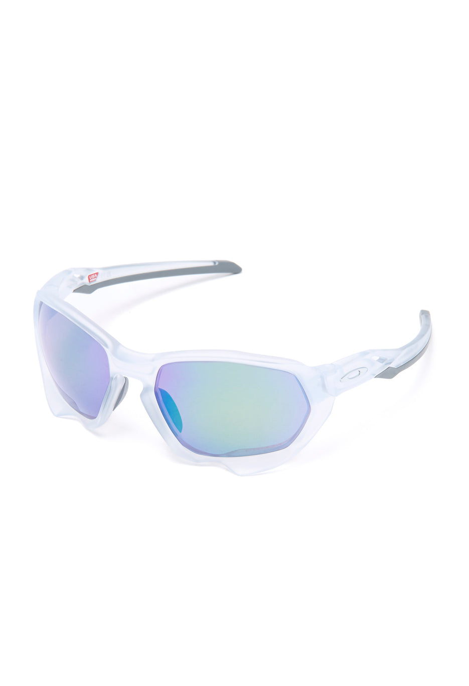 Oakley Plazma Sunglasses - Matte Clear / Prizm Road Jade