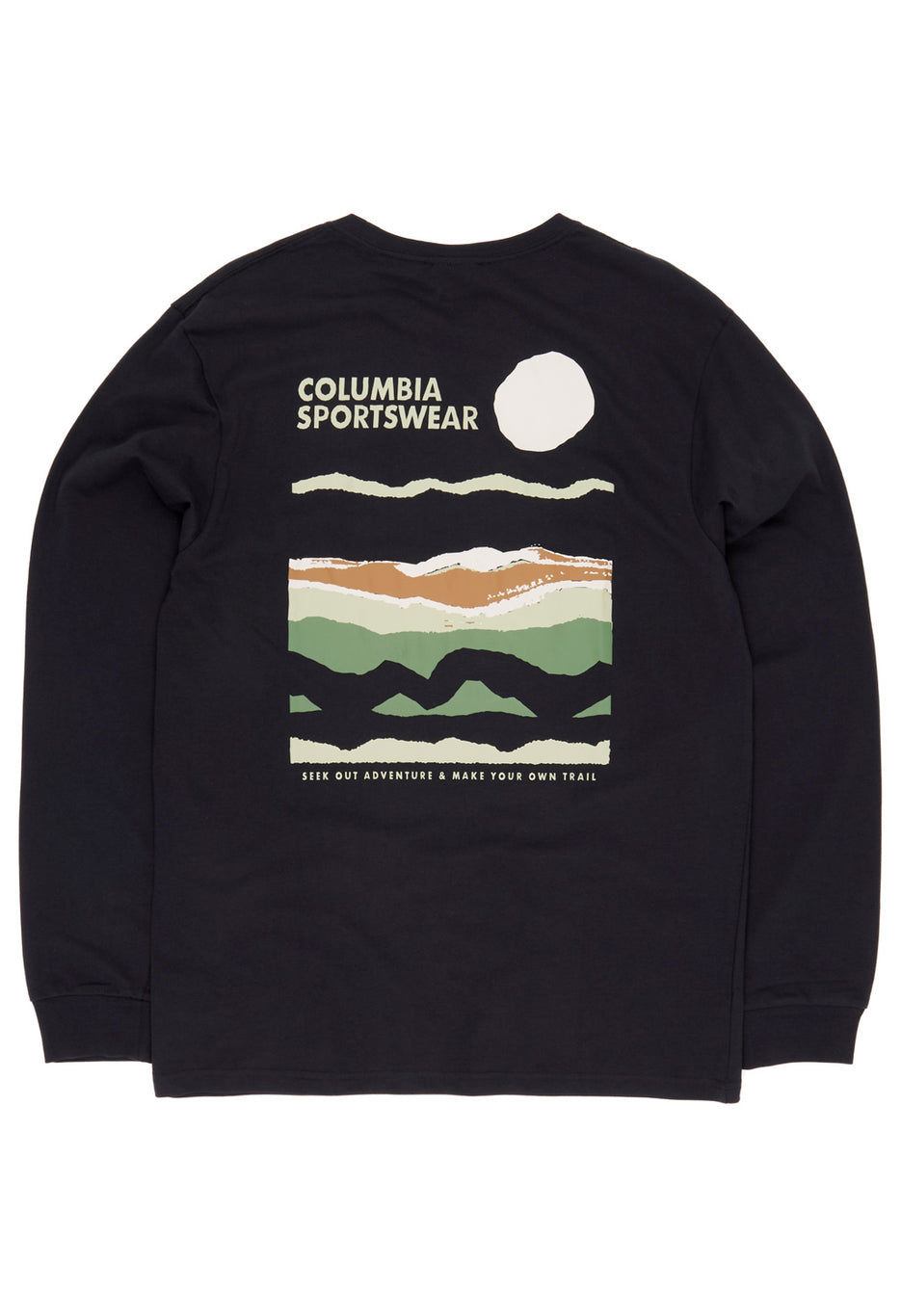 Columbia Explorers Canyon Long Sleeve Tee - Black / Torn Sunscape