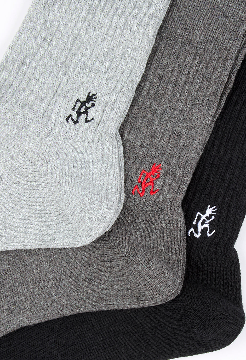 Gramicci Basic Crew Socks - Black / Charcoal / Grey