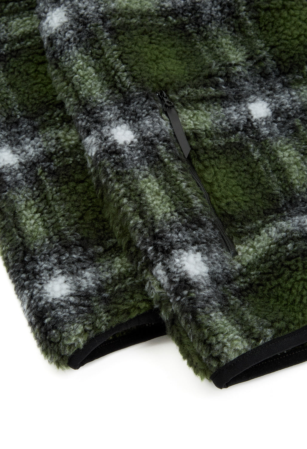 Gramicci Shadow Plaid Sherpa Jacket - Olive Shadow Plaid