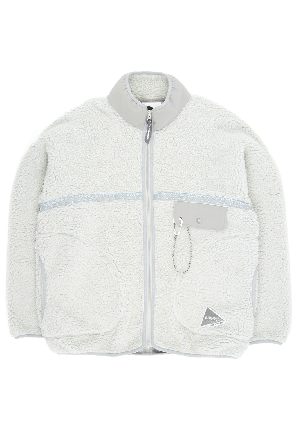 Gramicci x And Wander JQ Tape Fleece Jacket - Light Gray