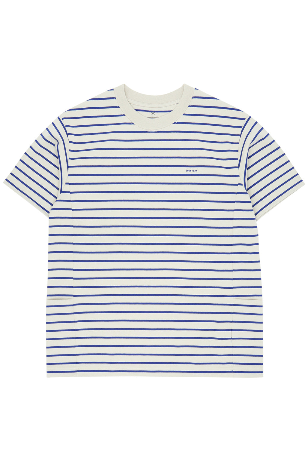 Snow Peak Heavy Cotton Border T-Shirt - White / Blue