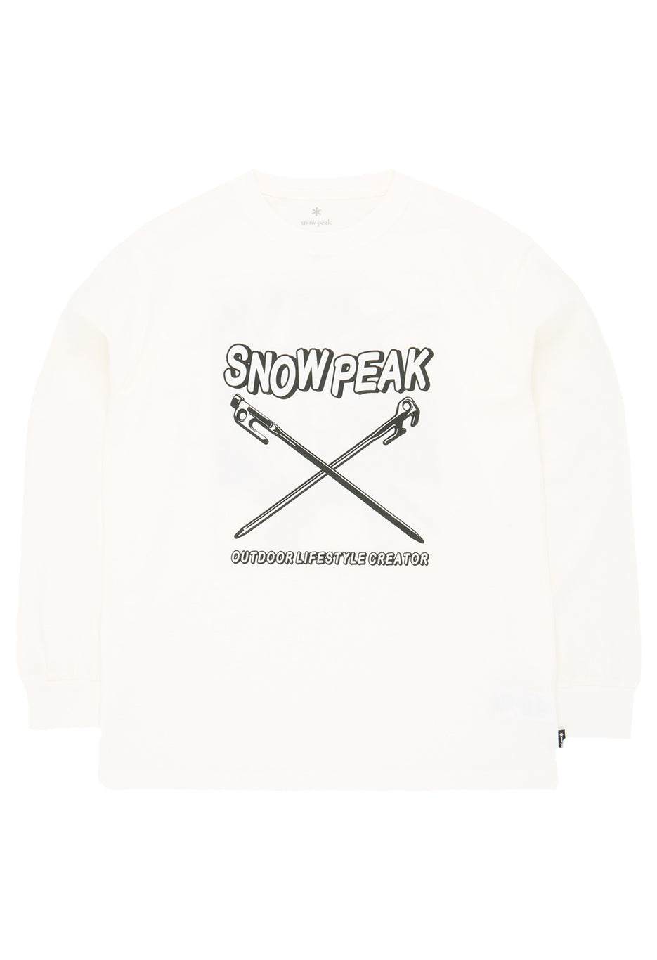 Snow Peak Solid & Delta Stake Long Sleeve T-Shirt - Off White