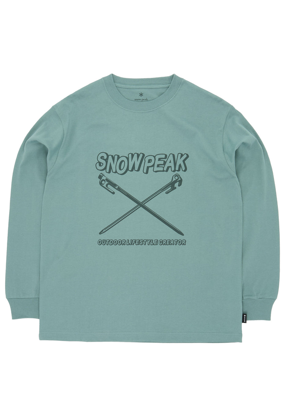 Snow Peak Solid & Delta Stake Long Sleeve T-Shirt - Foliage