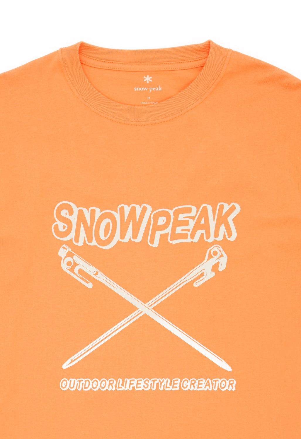 Snow Peak Solid & Delta Stake Long Sleeve T-Shirt - Orange