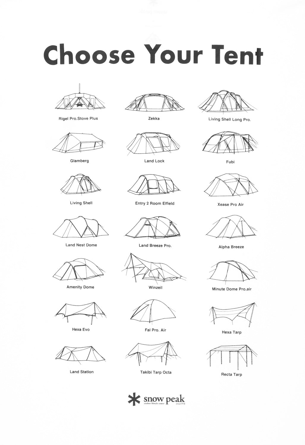 Snow Peak Choose Your Tent T-Shirt - White