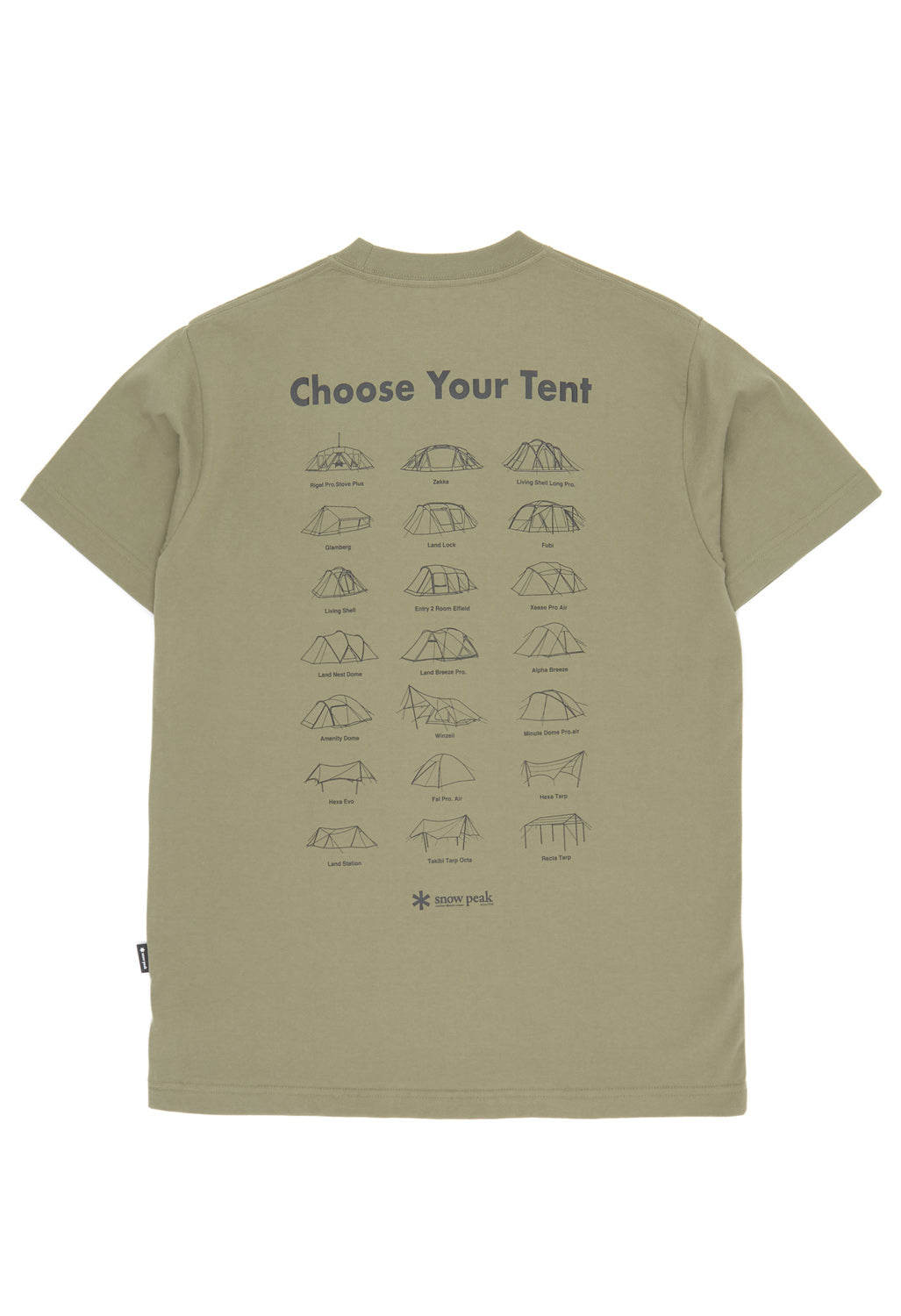 Snow Peak Choose Your Tent T-Shirt - Olive