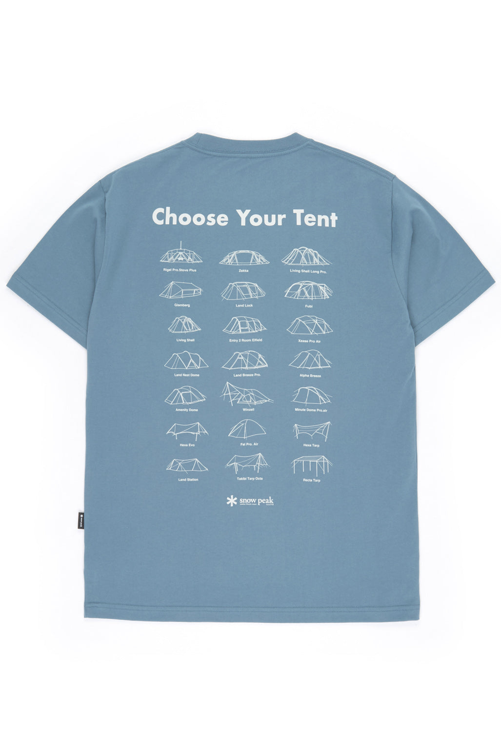 Snow Peak Choose Your Tent T-Shirt - Slate Blue