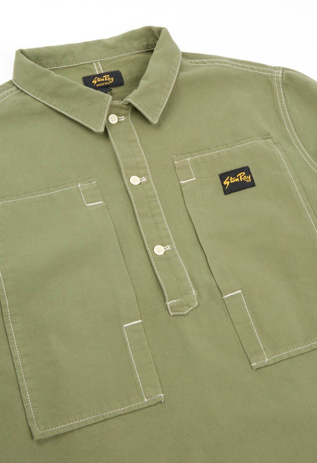 Stan Ray Painters Pop Over Shirt - Olive Bedford Cord