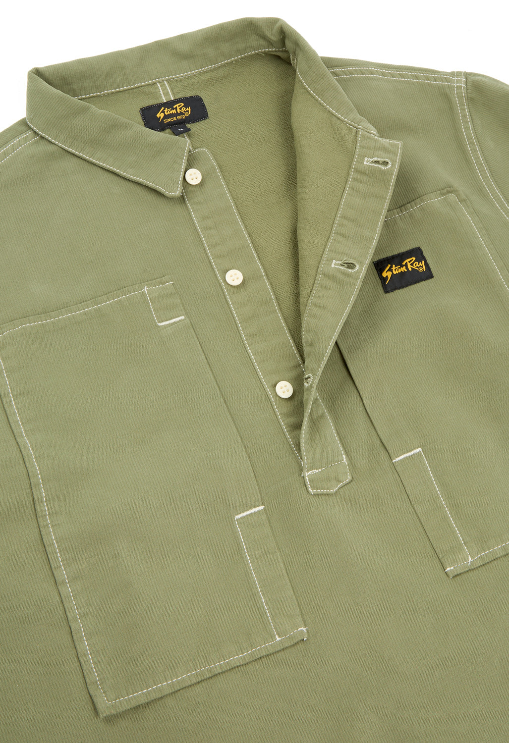 Stan Ray Painters Pop Over Shirt - Olive Bedford Cord