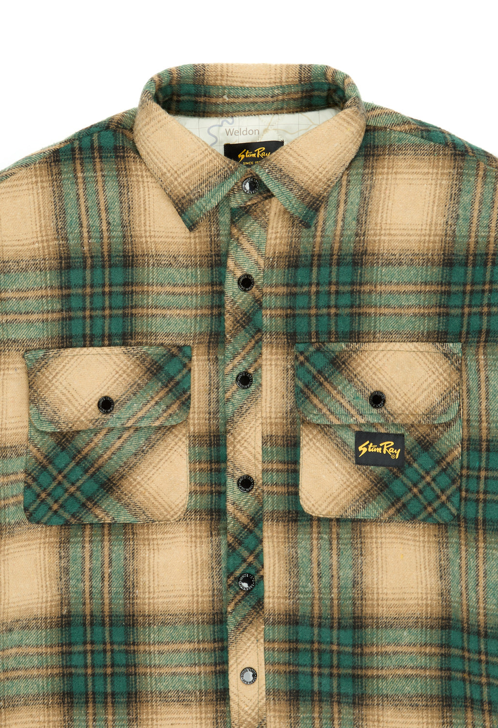 Stan Ray Quilted Plaid Overshirt - Olive Plaid