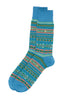 ROTOTO Fairisle Jacquard Crew Socks - Blueberry