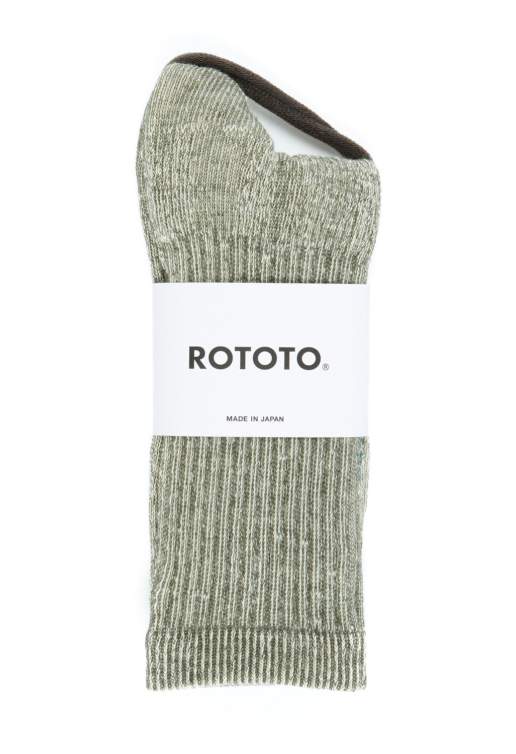 ROTOTO Organic Cotton Double Face Mini Crew Socks - Olive