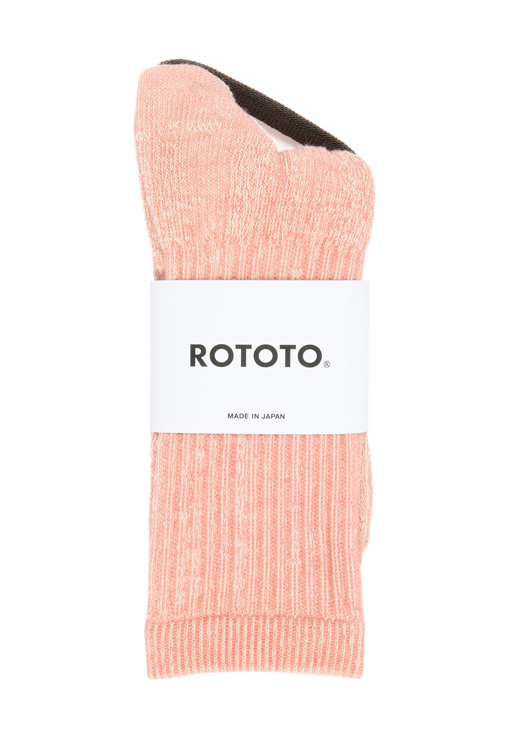 ROTOTO Organic Cotton Double Face Mini Crew Socks - Salmon