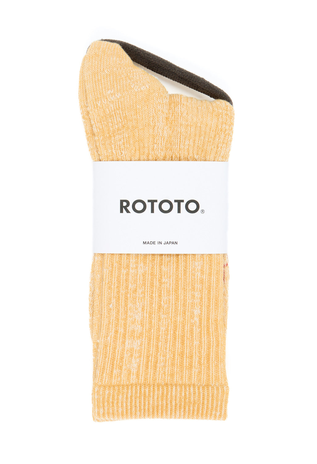 ROTOTO Organic Cotton Double Face Mini Crew Socks - Yellow