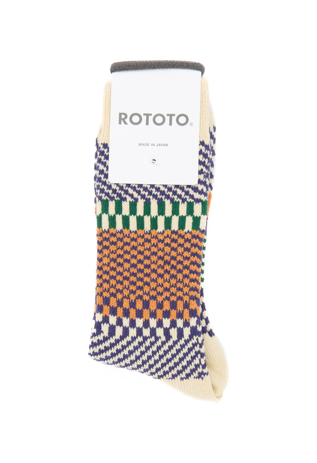 ROTOTO Check and Step Socks - Blueberry