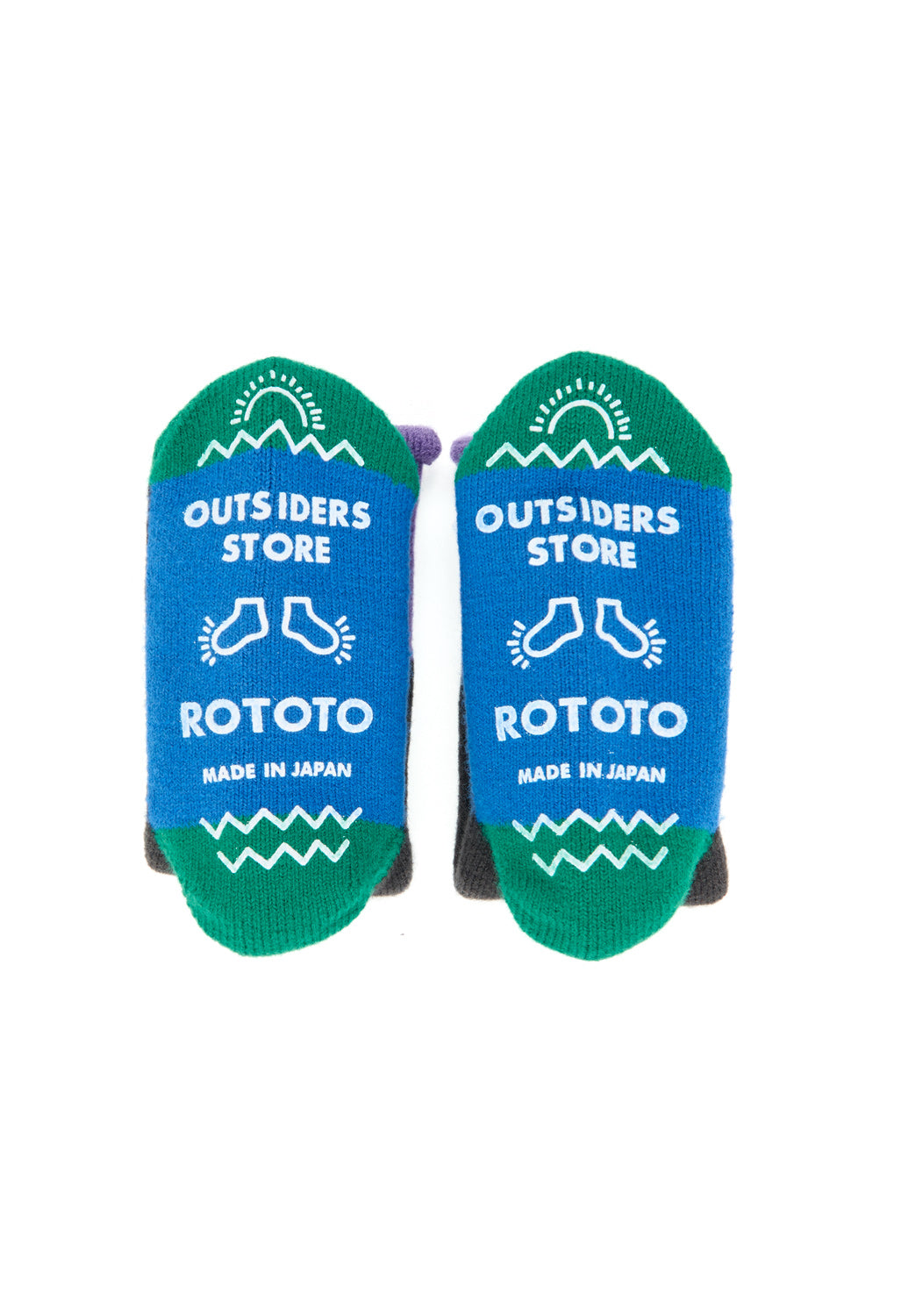 ROTOTO x Outsiders Pile Room Multi Socks - Light Purple / Charcoal