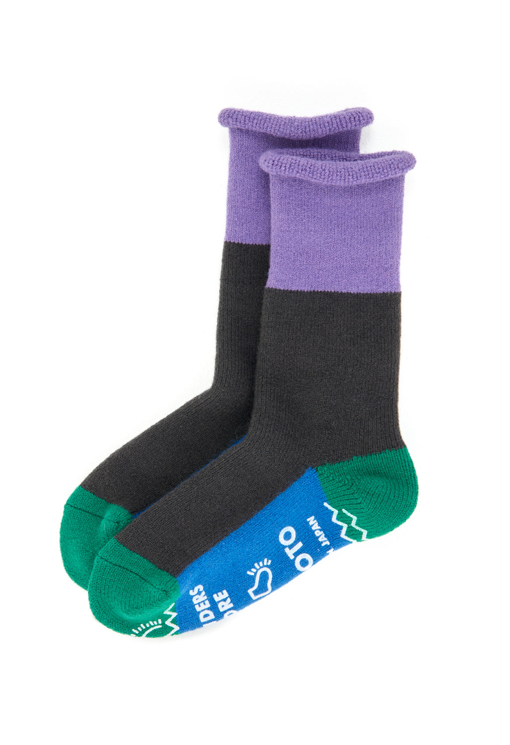 ROTOTO x Outsiders Pile Room Multi Socks - Light Purple / Charcoal