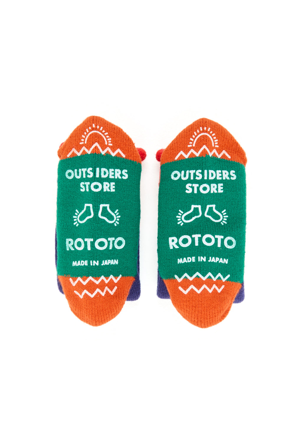 ROTOTO x Outsiders Pile Room Multi Socks - Red / Navy Blue