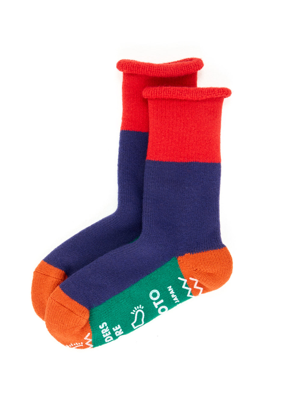 ROTOTO x Outsiders Pile Room Multi Socks - Red / Navy Blue