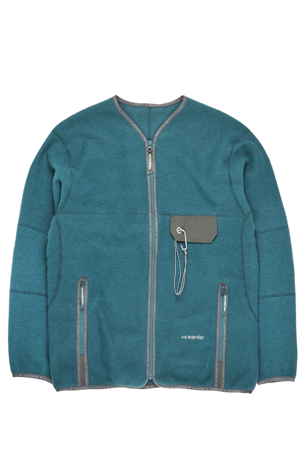 And Wander Men's Wool Fleece Cardigan - Blue Grey – Outsiders Store UK