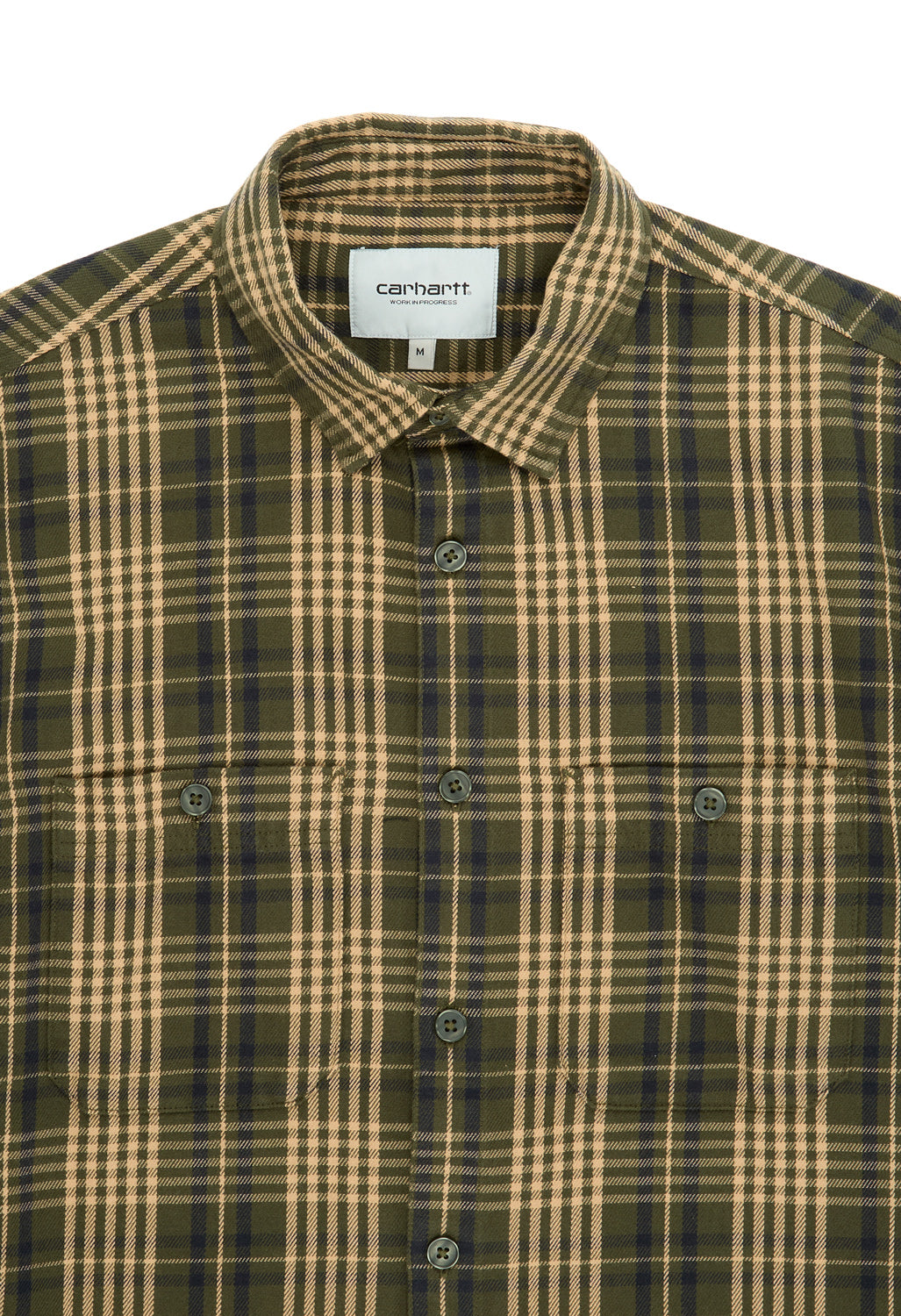 Carhartt WIP Men's Long Sleeve Mandlik Shirt - Mandlik Check, Office Green