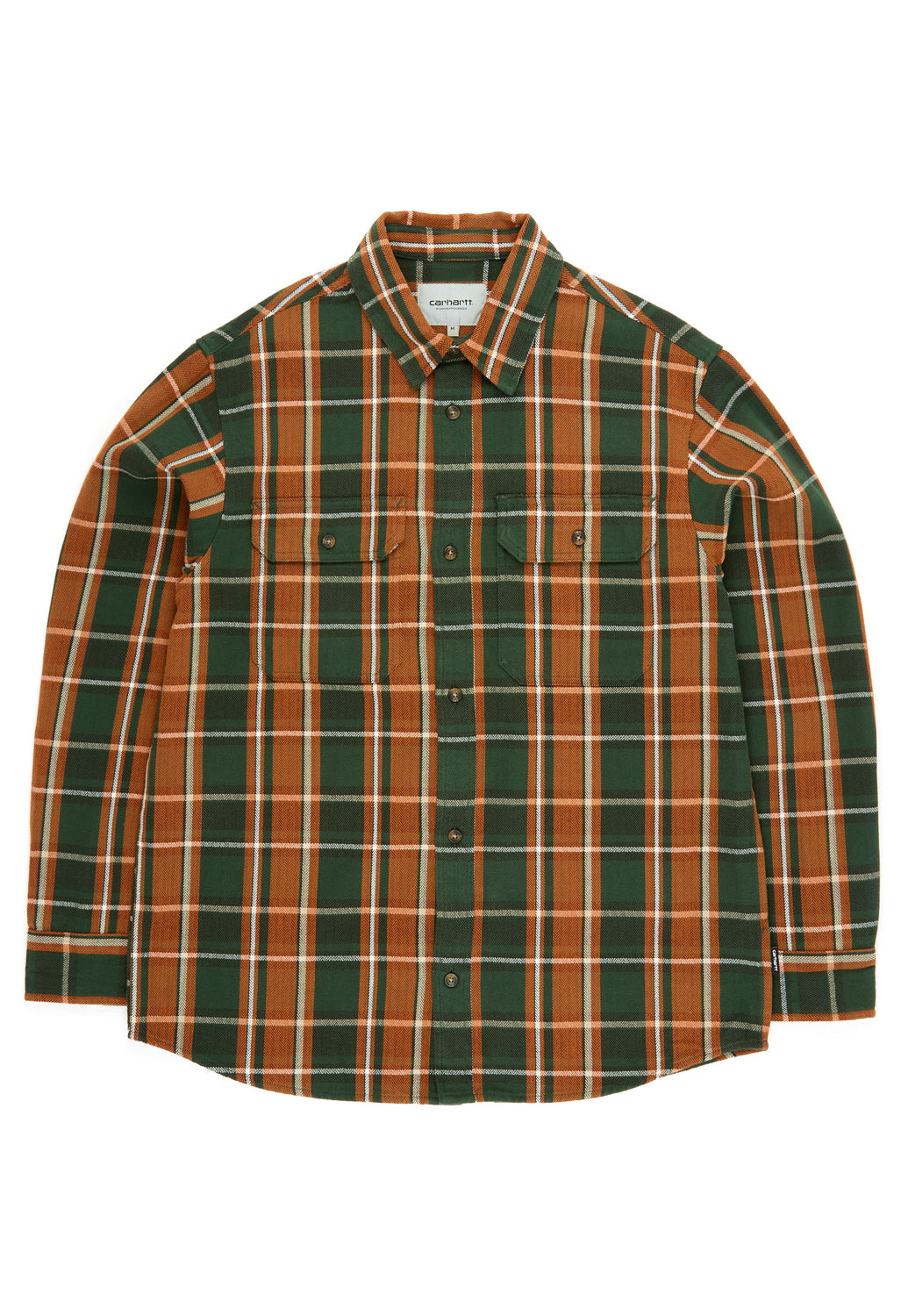 Carhartt WIP Men's Long Sleeve Hobart Shirt - Hobart Check, Sycamore Tree