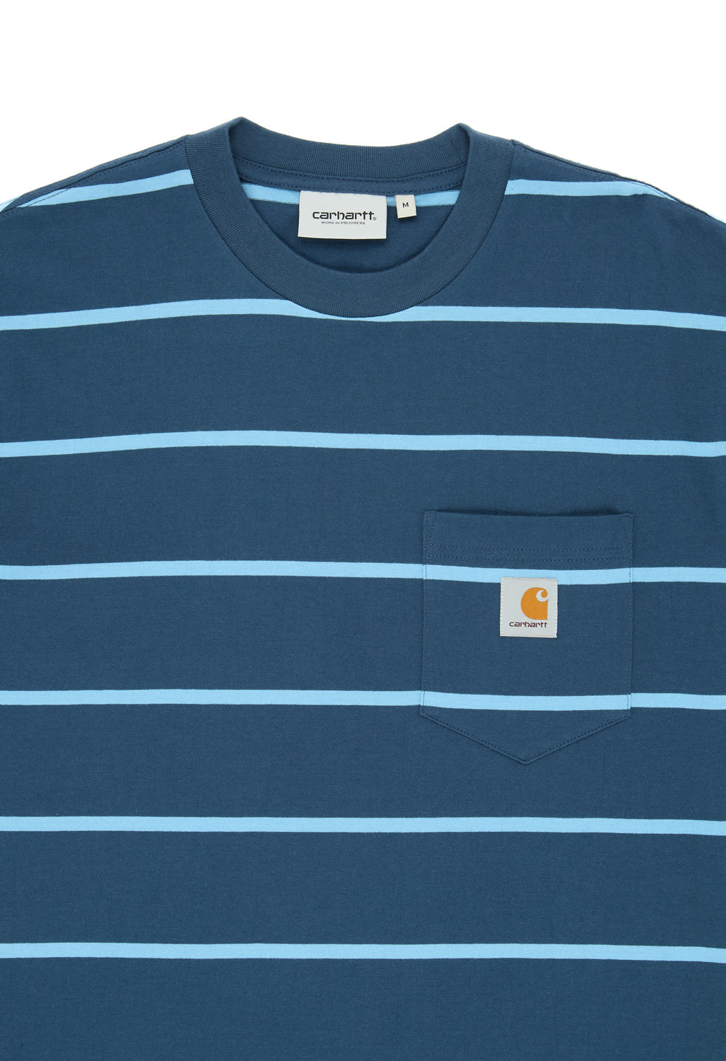 Carhartt WIP Aiken Pocket T-Shirt - Aiken Stripe / Dusky Blue