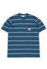 Carhartt WIP Aiken Pocket T-Shirt - Aiken Stripe / Dusky Blue